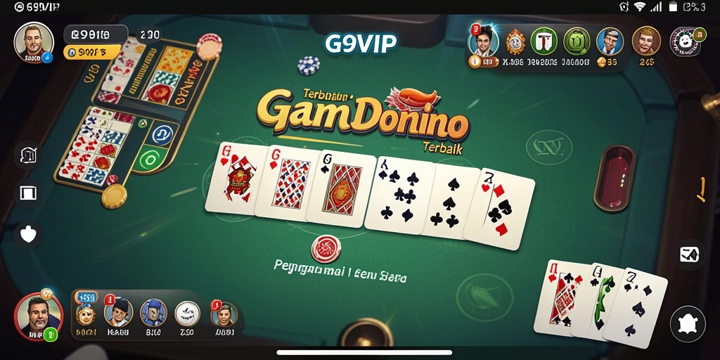 Tampilan seru dari gameplay domino di G9VIP.