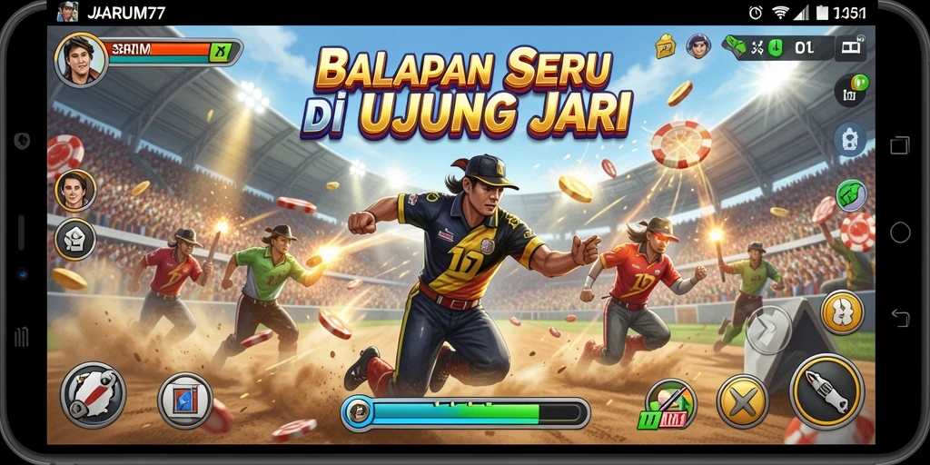 Screenshot gameplay yang mendebarkan dari JARUM77.