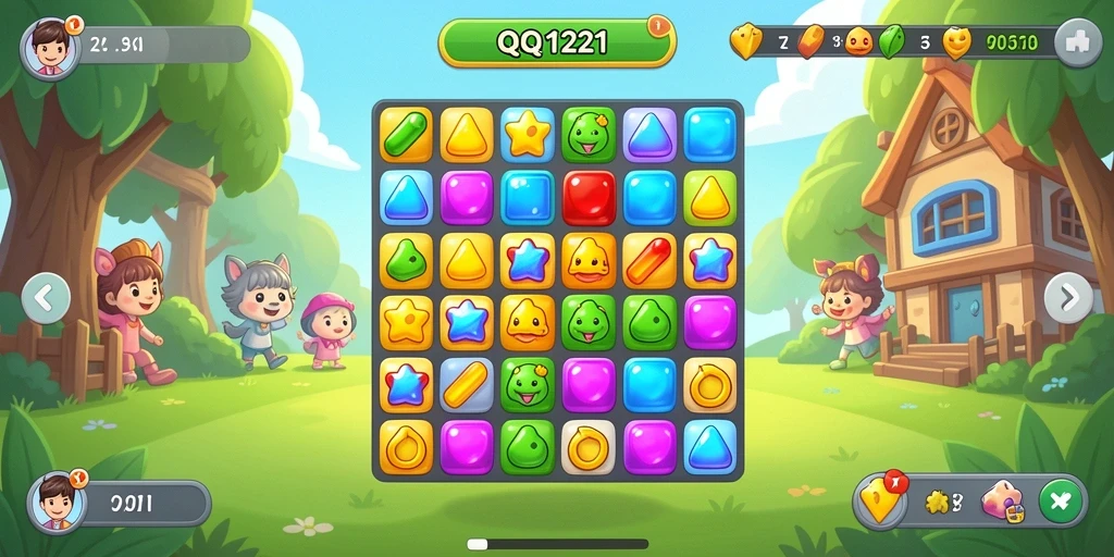 Tampilan gameplay QQ1221 yang penuh warna dan menarik.