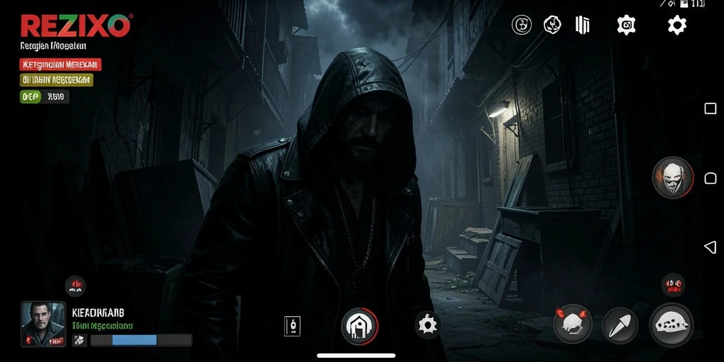 Tampilan gameplay yang mencekam dan menegangkan dari REZIXO.